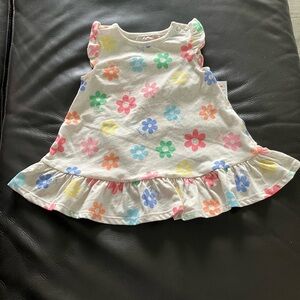 Set of 2 Girl’s Floral Baby Dress with Ruffle Hem Size 12M